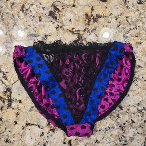 Polka Dot Lace Bottoms - Pink and Blue